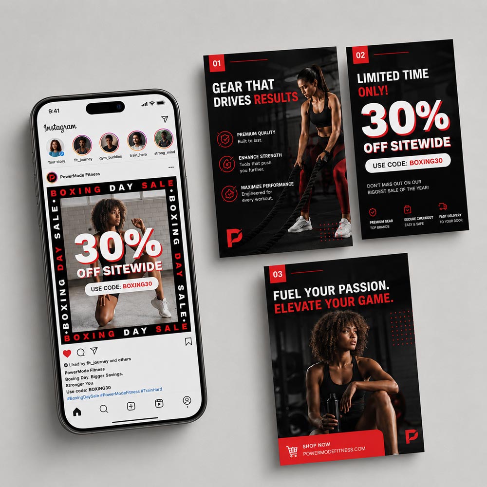 White-label social media campaign set produced by Graphiker