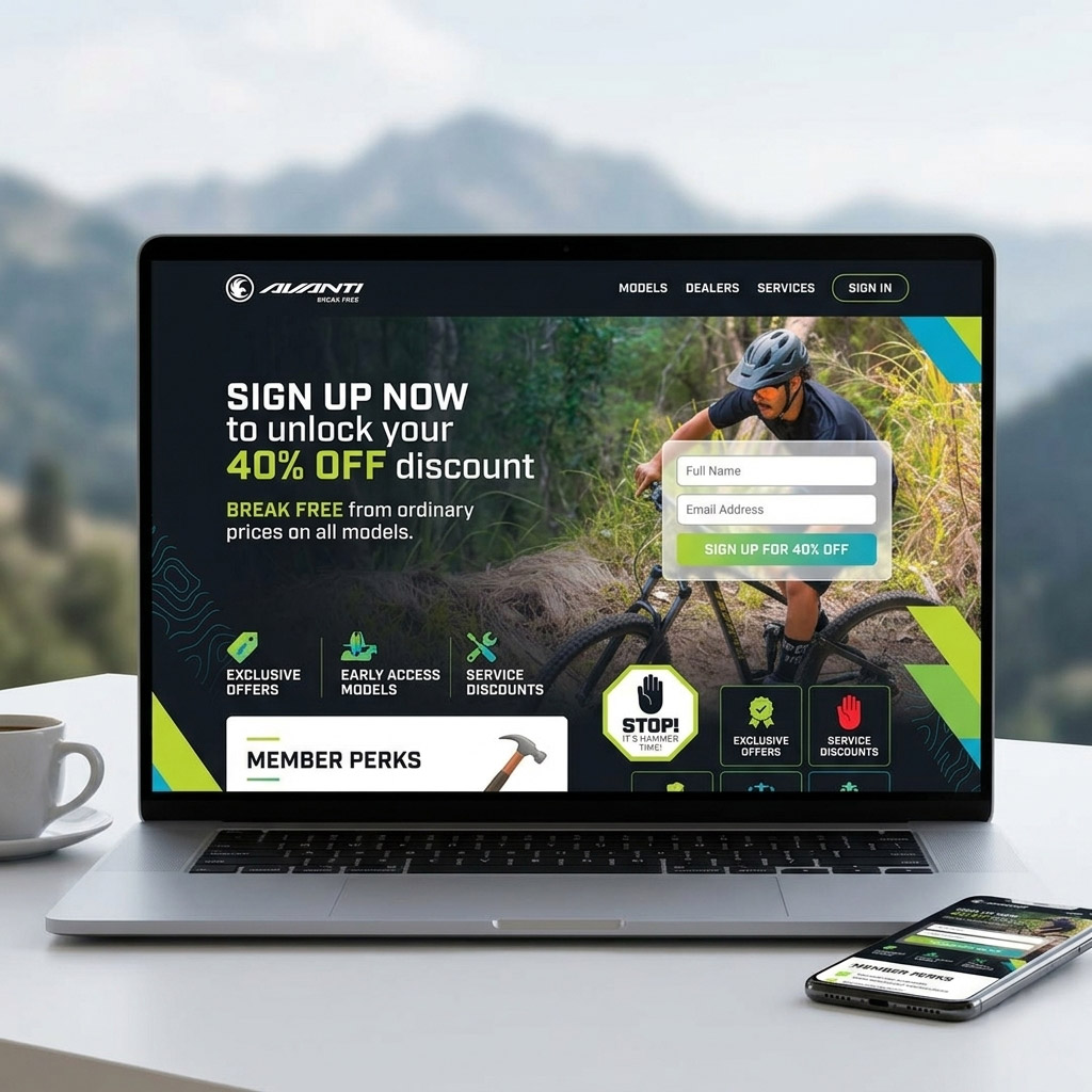 Web and landing page design for Sheppard Cycles — Graphiker
